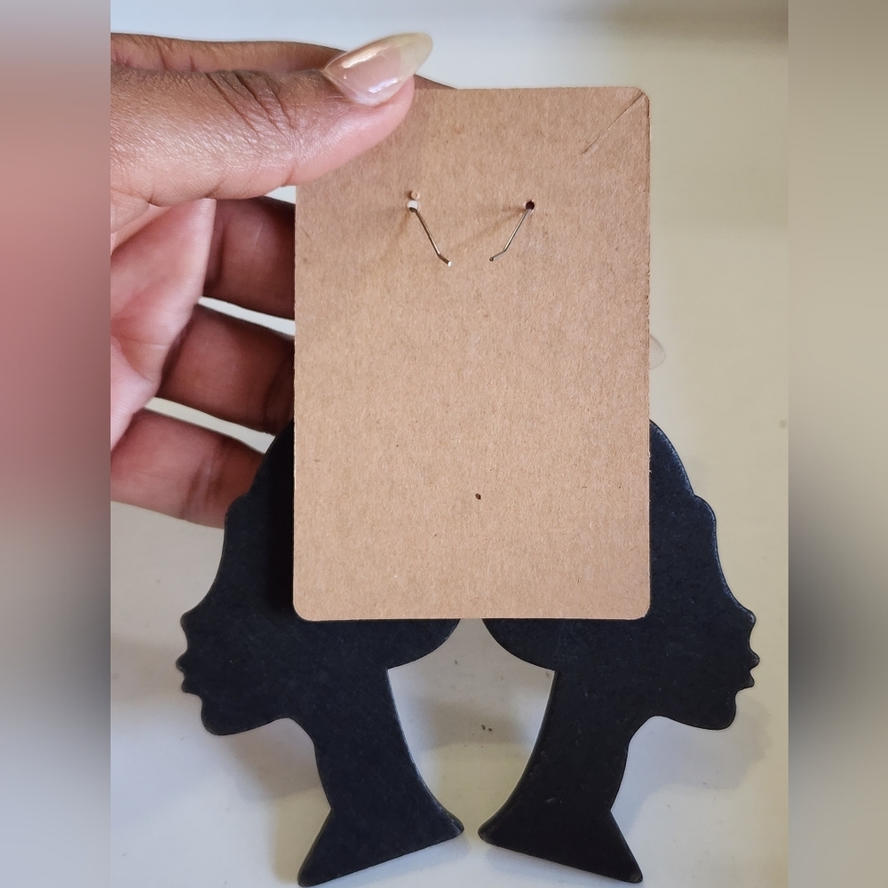 Bold Black Handcrafted African Statement Earrings… - image 2